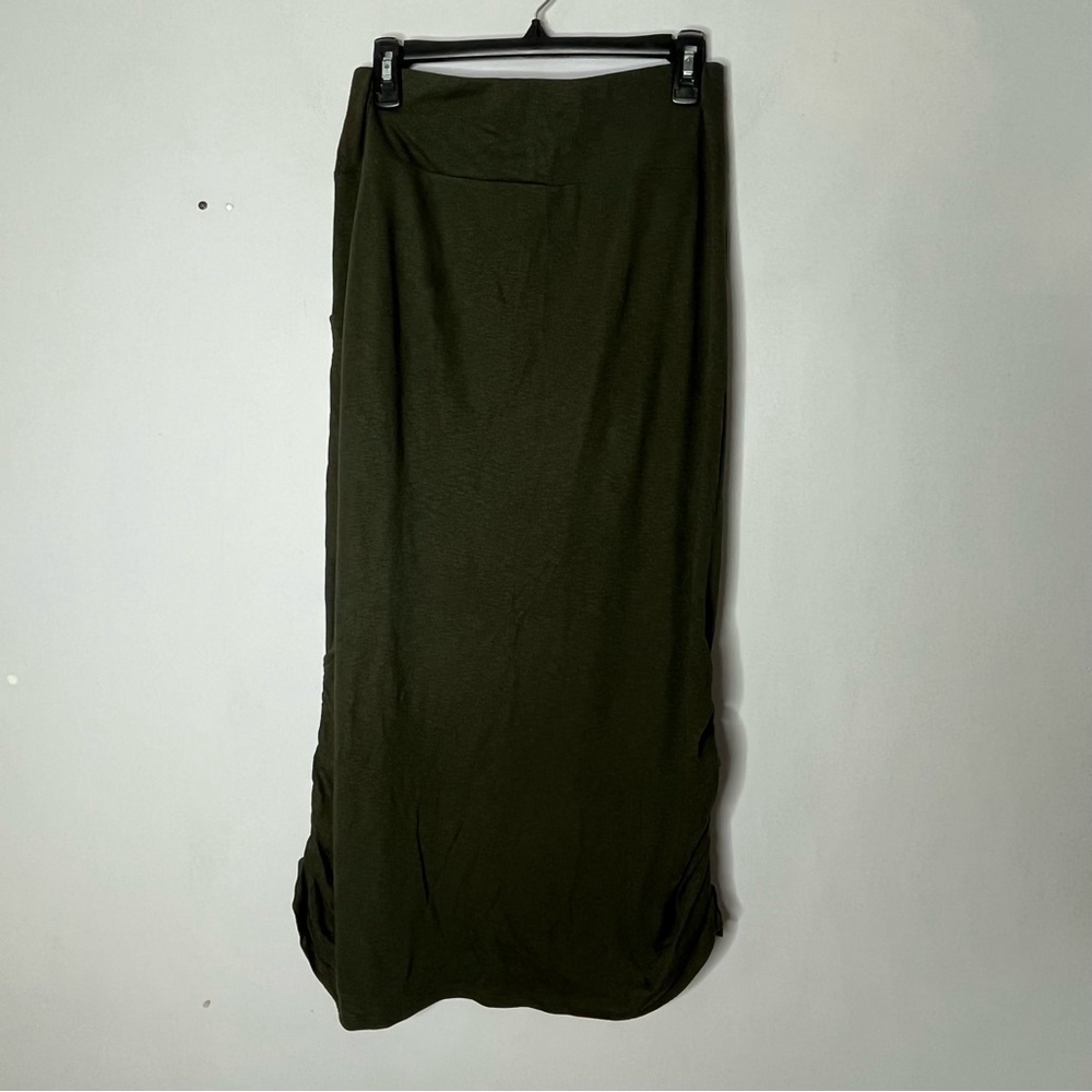 pureJill J. Jill Size XS PJ Easy Knit Side Tie Skirt Ruched Midi Green - Picture 5 of 5